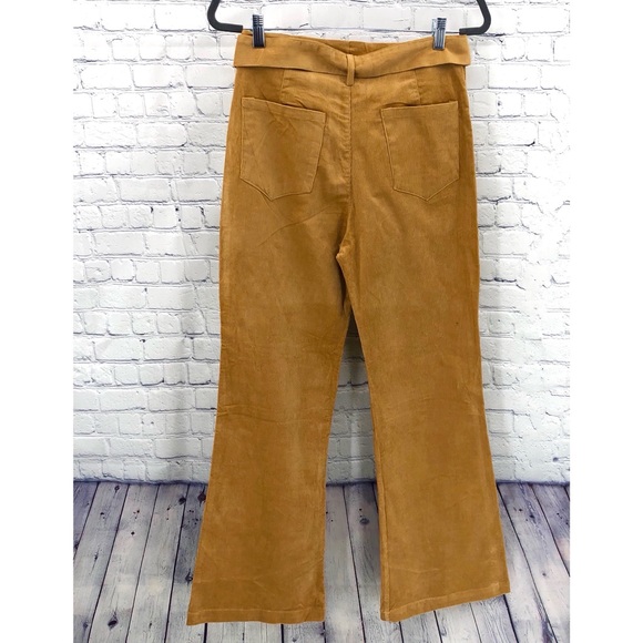 Mustard paper bag cotton corduroy boot leg pants - Picture 6 of 6